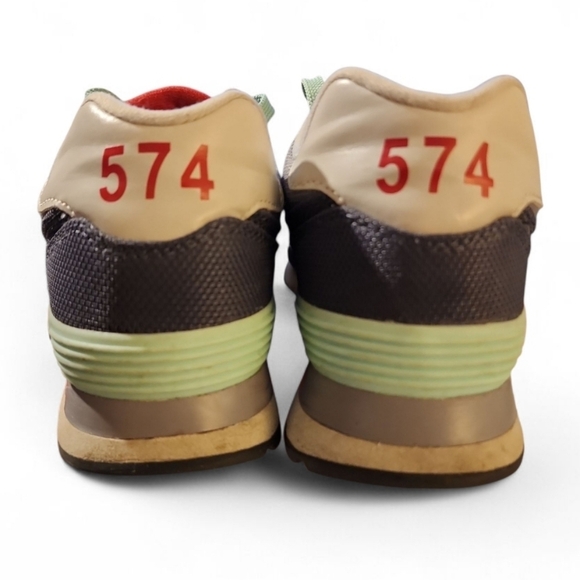 New Balance 574 Encap Classics Harbor Grey Red Mint Low Sneakers Womens Size 8.5 - Picture 4 of 7